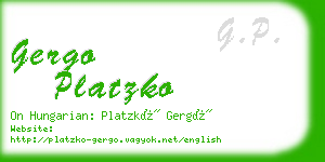 gergo platzko business card